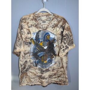 Mens Native American Indian Chief Wolf Eagle Graphic T Shirt All Over‎ Print